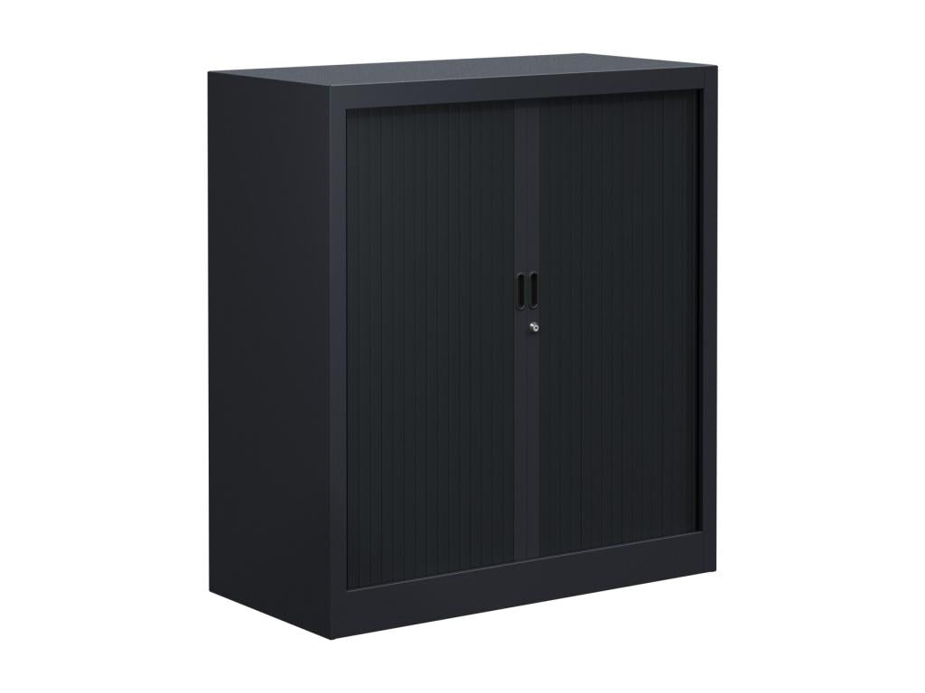Armoire de bureau portes à rideaux 2 étagères WHYB46218