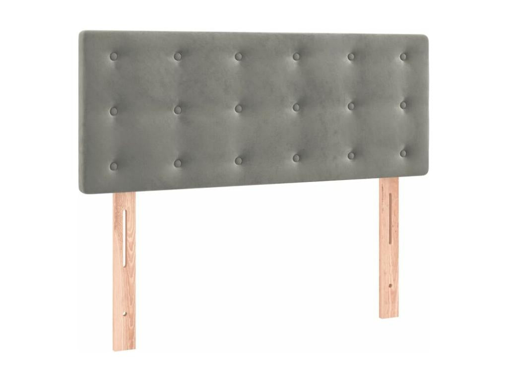 Sommier à Boisona de lit et matelas Gris clair 90x200 Velours CVXC22933