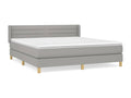 Lit à sommier tapissier avec matelas Gris clair 160x200cm Tissu QNLW78947