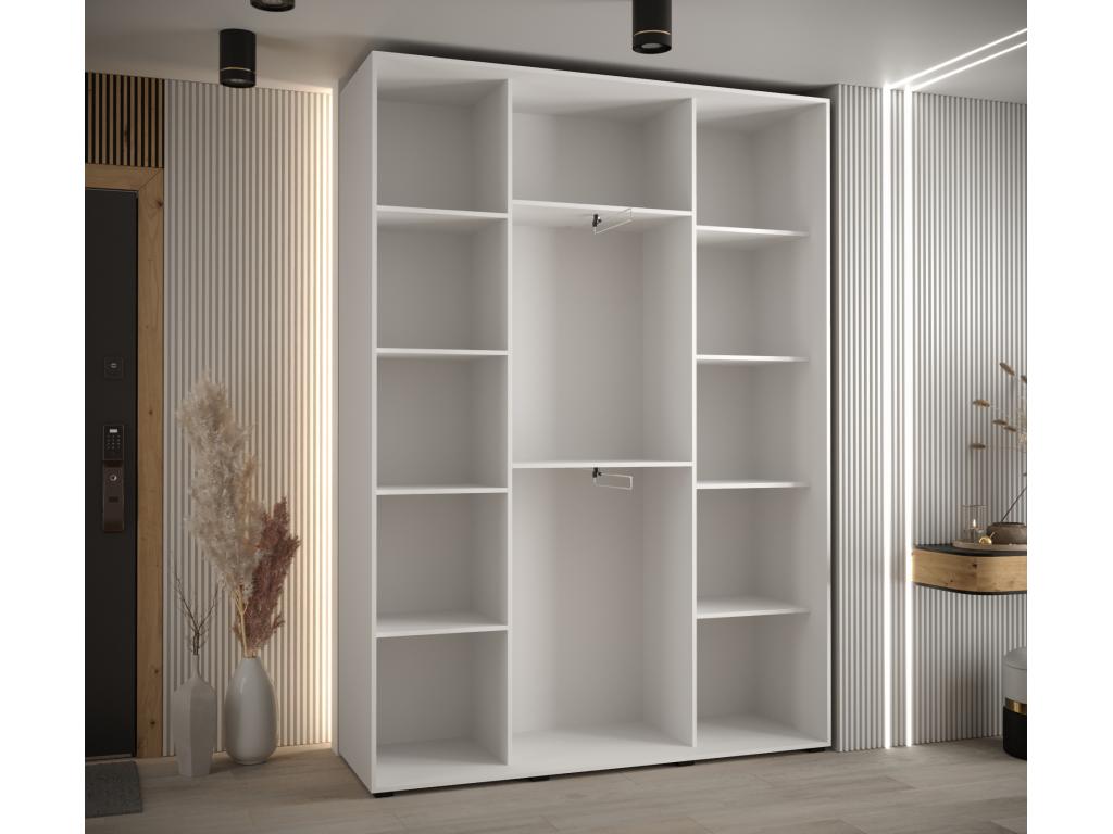 ARMOIRE Boisona 8 À PORTES COULISSANTES 235.2/180/45 3 portes Blanc/Blanc/Noir WLHJ22026