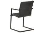Chaises de salle à manger cantilever 2 pcs Noir Cuir véritable 2 MQXB07290