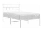 Cadre de lit métal avec tête de lit blanc 90x200 cm AZIP49588