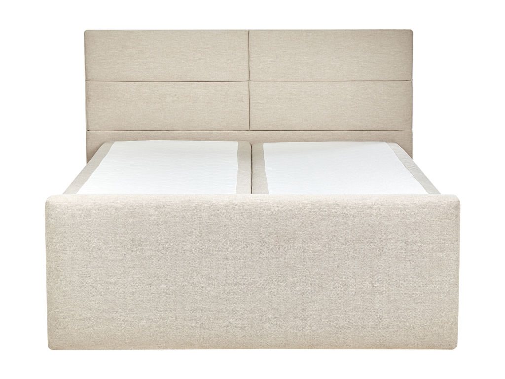 Lit Boxspring Tissu Boisona 160x200 cm Beige clair MGLE74464