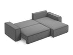 Canapé d'angle 3 places droit convertible en velours - gris - Boisona NTFO43887