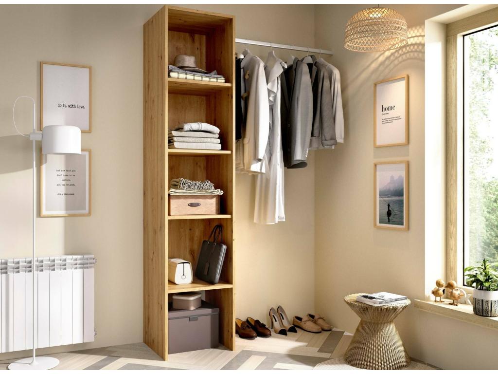 Armoire Boisona Structure pour dressing Cintre ouvert 138x40h186 cm Chêne Nodi QERU21060