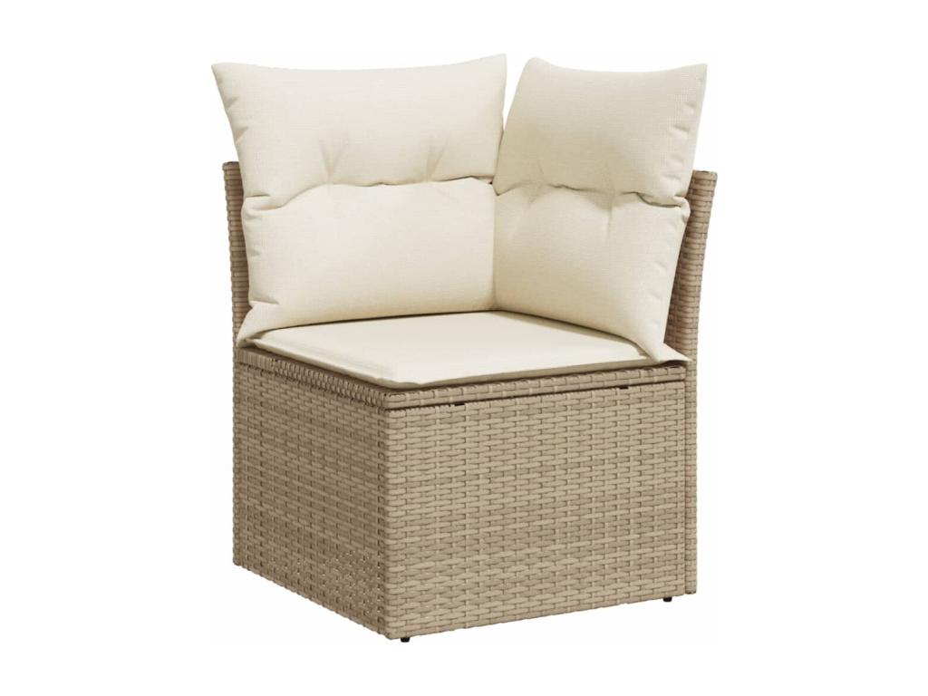 Ensemble de mobilier de jardin en résine tressée beige - dlz1766582166242