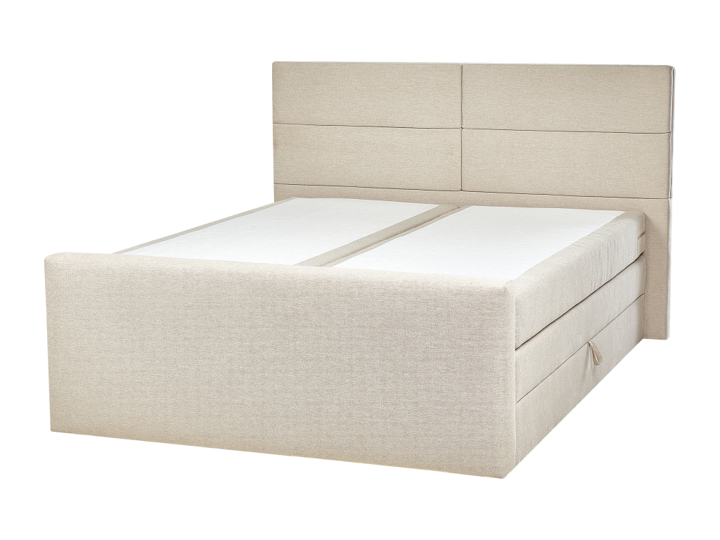 Lit Boxspring Tissu Boisona 160x200 cm Beige clair MGLE74464