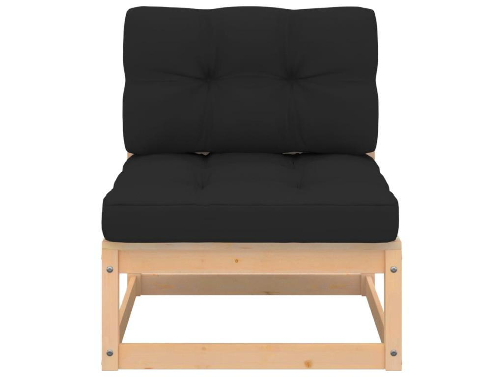 Salon de jardin 8 pcs avec coussins Bois de pin solide 6 OOPP77485