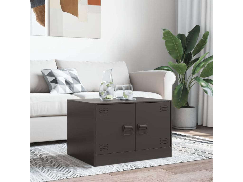 Table basse noir 67x50x44 cm acier LEXA76154