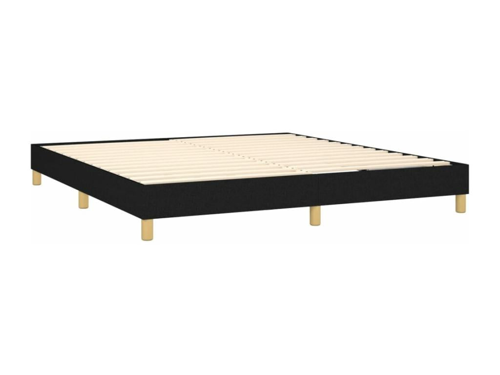 Lit à sommier tapissier avec matelas Noir 180x200 cm Tissu VAJE60270