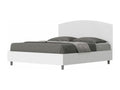 Lit coffre 160x190 structure frêne blanc tête de lit similicuir blanc Boisona HBEZ47755