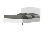 Lit coffre 160x190 structure frêne blanc tête de lit similicuir blanc Boisona HBEZ47755