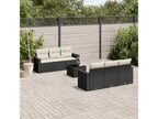 Salon de jardin 7 pcs avec coussins noir résine tressée EEPX43190