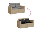 Salon de jardin avec coussins 6pcs Boisona beige résine tressée KLVI92053