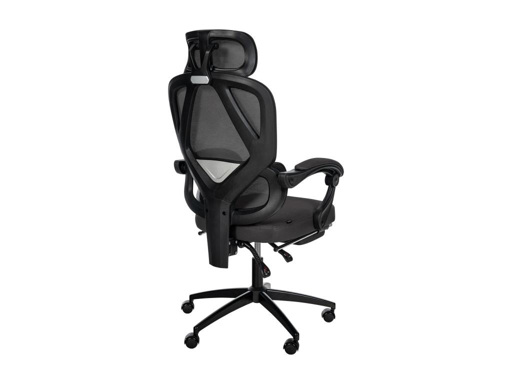 Chaise de bureau - Tissu / Blanc - Noir - Boisona KYTX50258