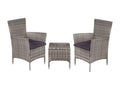 Mobilier de 3 pièces Résine tressée Gris SOTE10482