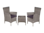 Mobilier de 3 pièces Résine tressée Gris SOTE10482