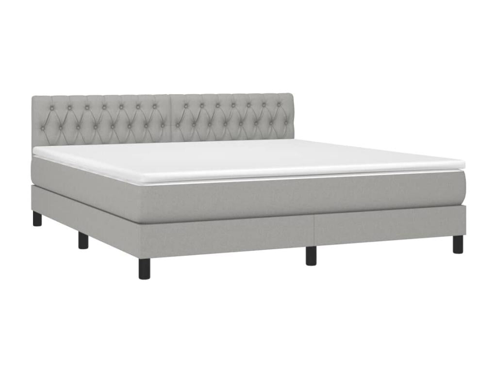Lit à sommier tapissier avec matelas Gris clair 180x200cm Tissu UBXG73168