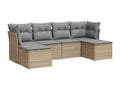 Salon de jardin avec coussins 6 pcs beige résine tressée VDCX73170