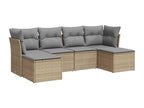 Salon de jardin avec coussins 6 pcs beige résine tressée VDCX73170