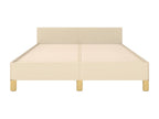 Cadre de lit avec tête de lit crème 120x190 tissu UGVV94752