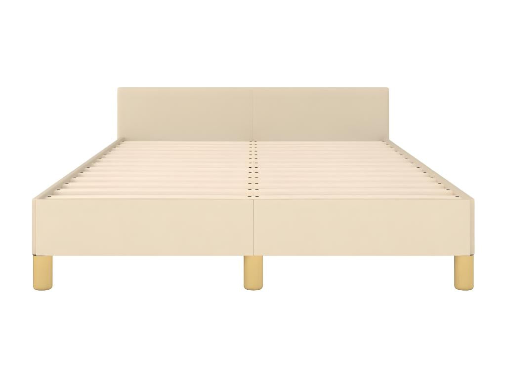 Cadre de lit avec tête de lit crème 120x190 tissu UGVV94752