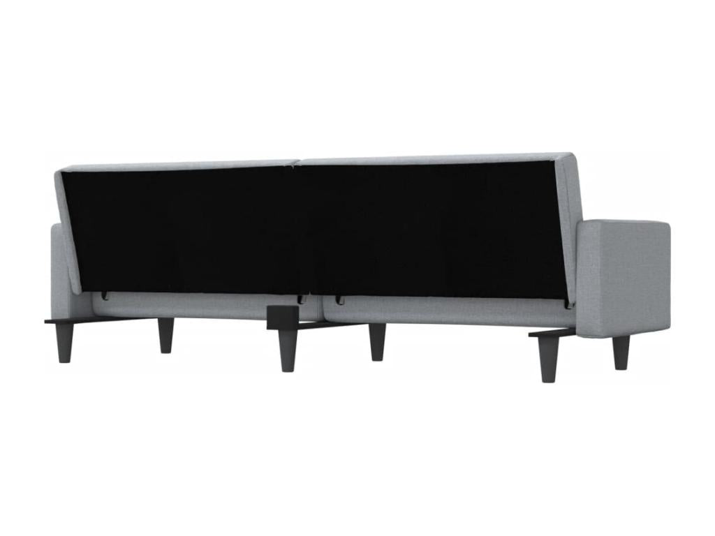 Canapé-lit avec coussins gris clair tissu VECX58348
