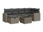 Salon de jardin avec coussins 7 pcs gris résine tressée FARI34746