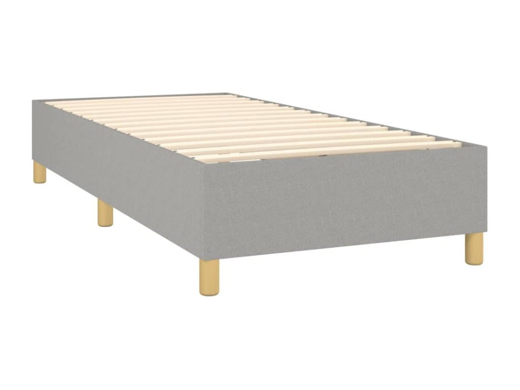 Lit à sommier tapissier avec matelas et LED Gris clair 90x200 Tissu AKXQ82041