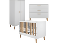 Chambre complète lit bébé 60x120 commode et armoire Lysvia - Blanc SMTY96334