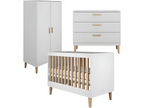 Chambre complète lit bébé 60x120 commode et armoire Lysvia - Blanc SMTY96334