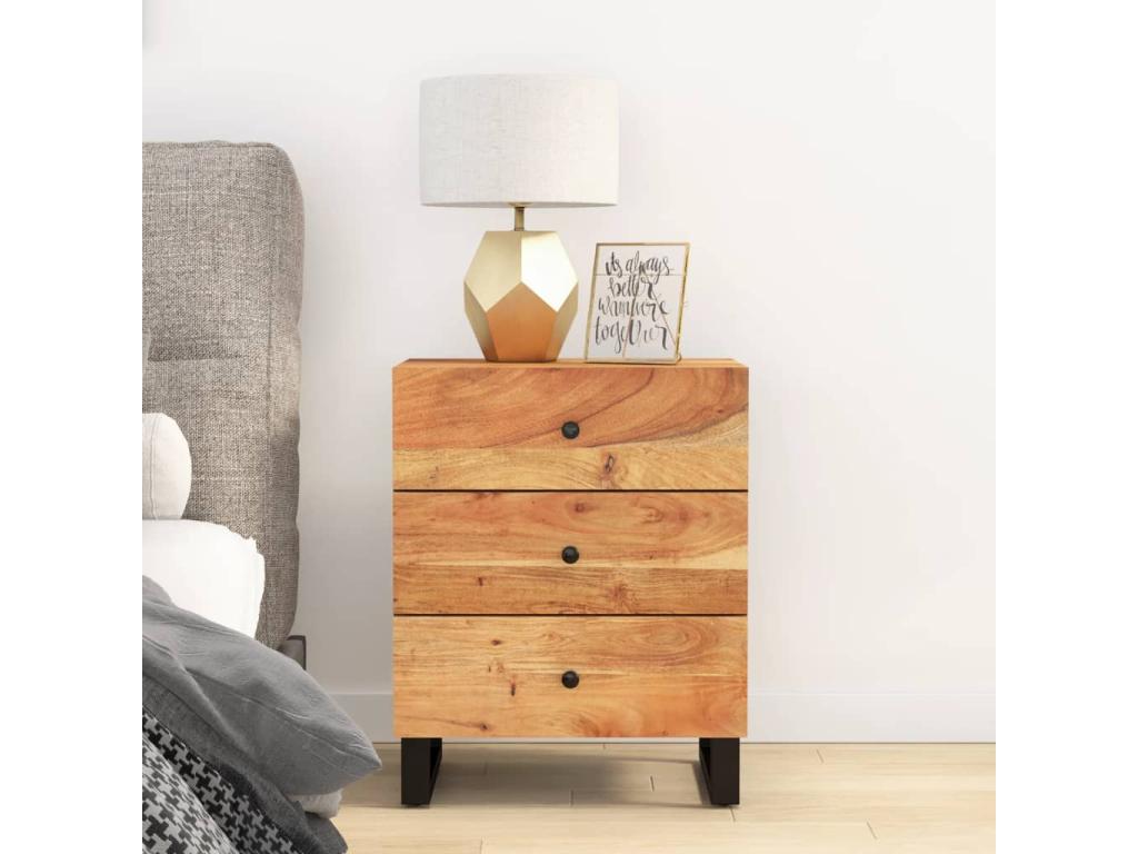 Boisona - Table de chevet 50x33x62cm Bois d'Boisona solide et d'ingénierie CILQ72182