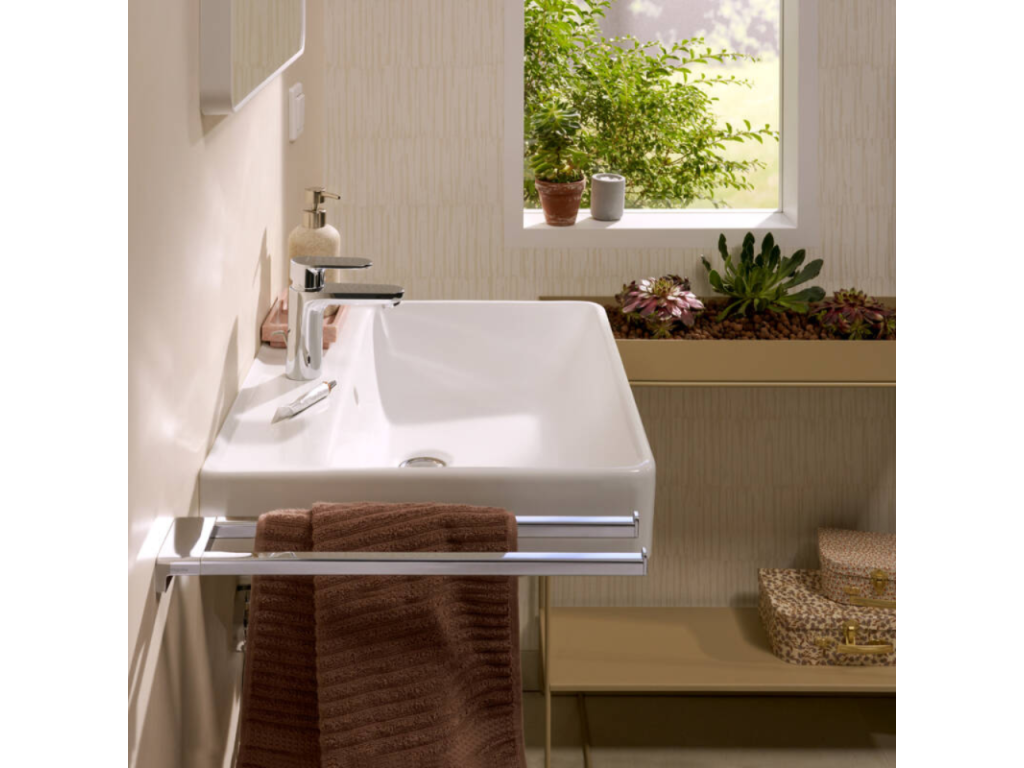 Porte-serviettes Boisona double branche 45 cm chromé MAQK12538