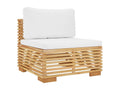Salon de jardin 3 pcs avec coussins Bois de teck solide GGUY50983