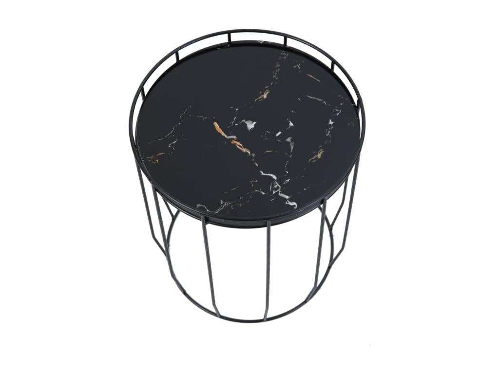 Boisona Lot de 3 Tables d'appoint Tables basses Rondes Noires DEYW71122