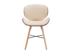 Chaise en bois foncé et simili cuir beige Boisona - Lot de 4 SAGU67976