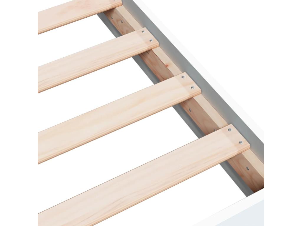 Cadre de lit en bois d'ingénierie blanc, 120 x 190 cm