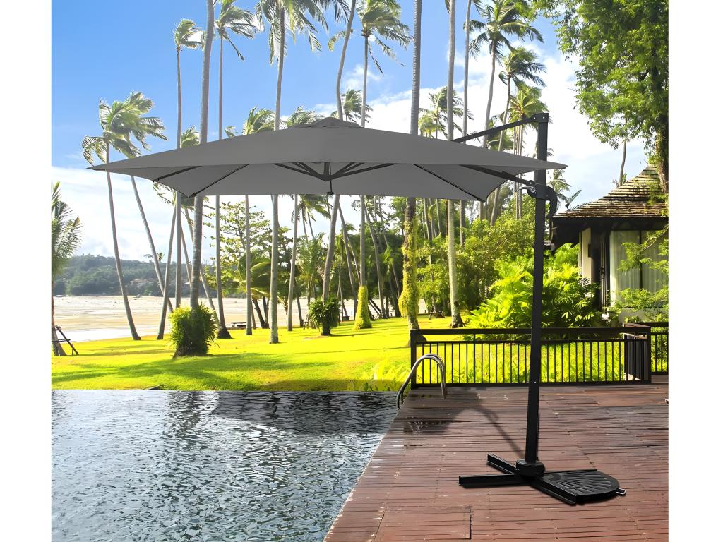 Parasol jardin déporté - 2,5x2,5 m - Gris MOXE49797