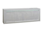 Boisona - Buffet 4 Portes Laqué Blanc à Boisona et Leds WWUD30313