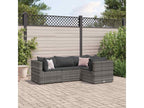 Salon de jardin 4 pièces avec coussins Gris Résine tressée GOHG51541