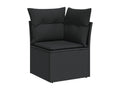 Salon de jardin 9 pcs avec coussins noir résine tressée BHUK34091