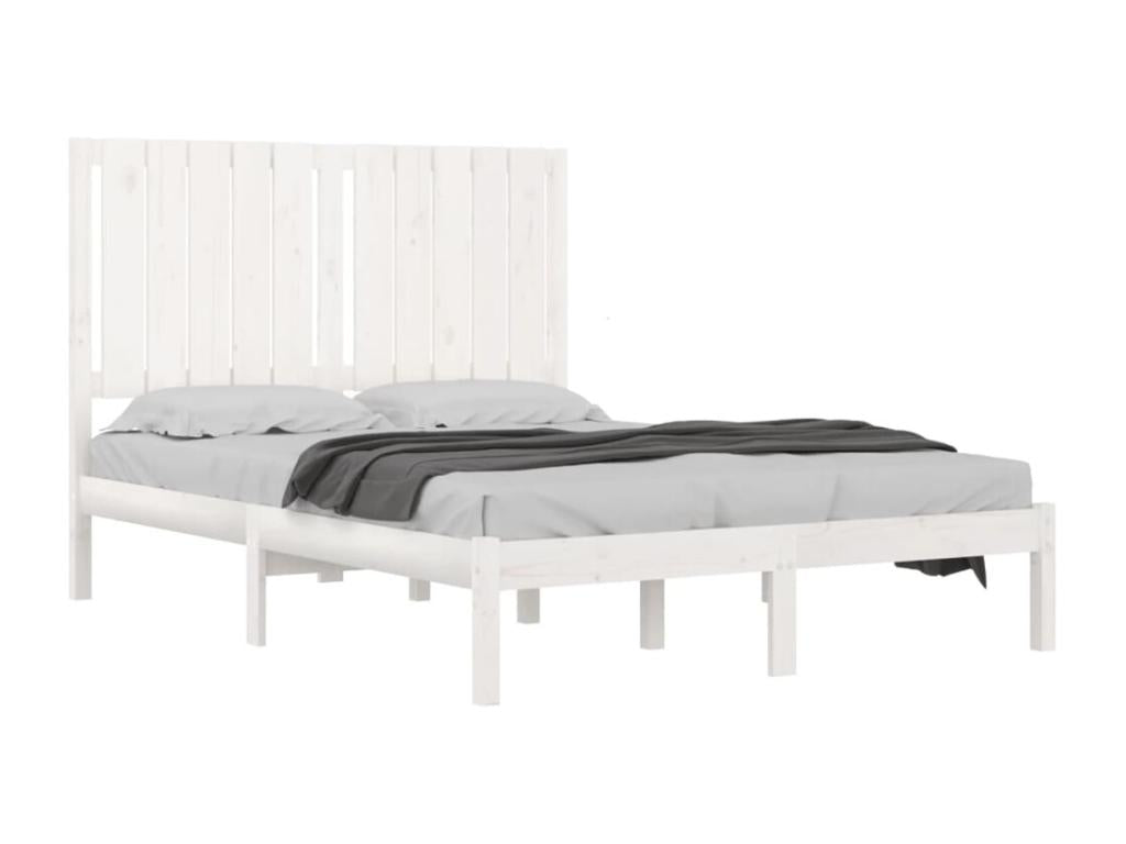 Cadre de lit Blanc Bois de pin massif 120x200 cm GREK84397