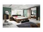 Lit adulte 160x200 avec tiroirs intéBoisonas - Collection Boisona- Coloris chêne foncé et noir DPSJ62826