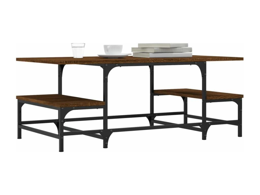 Table basse en bois composite marron, 100 x 50,5 x 40 cm