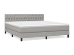 Lit à sommier tapissier avec matelas Gris clair 180x200cm Tissu UBXG73168