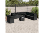 Salon de jardin 12 pcs avec coussins noir résine tressée RINS82505