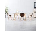 Chaise en bois foncé et simili cuir beige Boisona - Lot de 4 SAGU67976