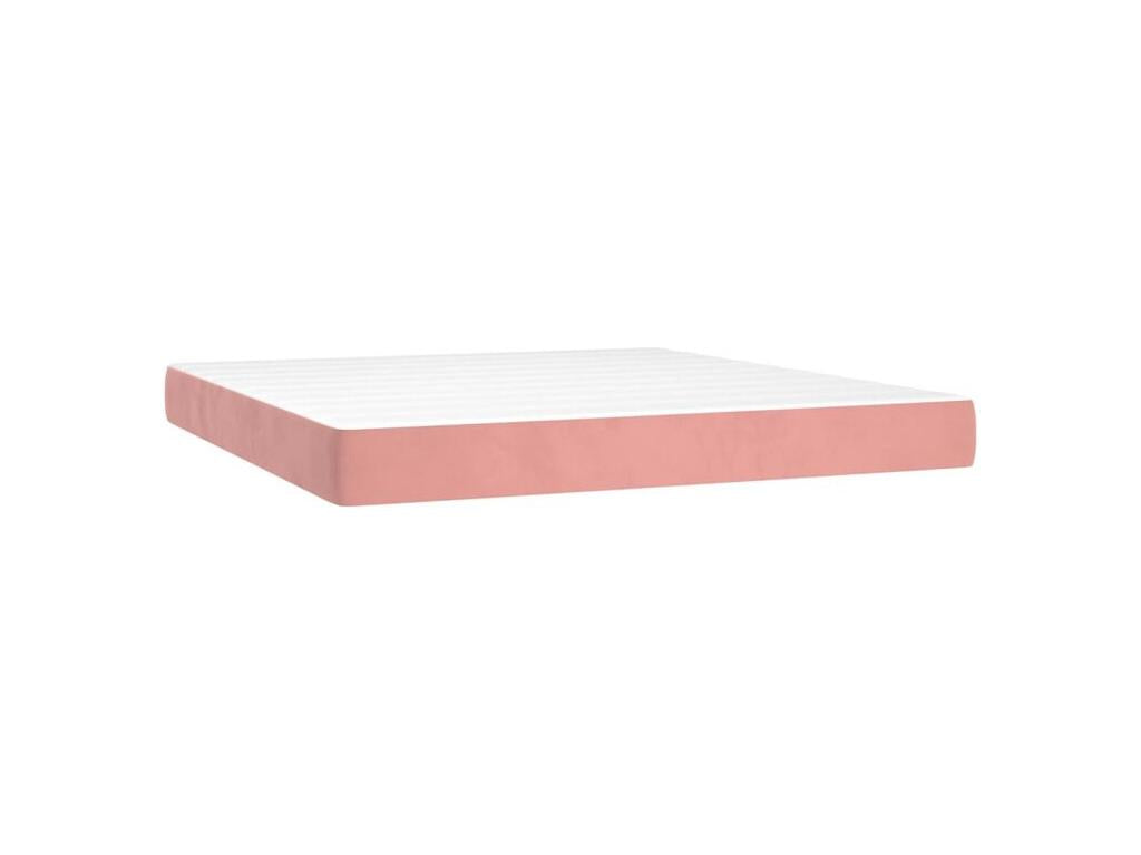 Sommier à Boisona de lit avec matelas Rose 180x200 Velours OEJJ98564