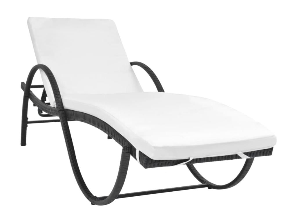 Transat chaise longue bain résine noire 193x64x56 cm 02 0012529 LIQD11665