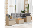Salon de jardin avec coussins 6pcs Boisona beige résine tressée KLVI92053